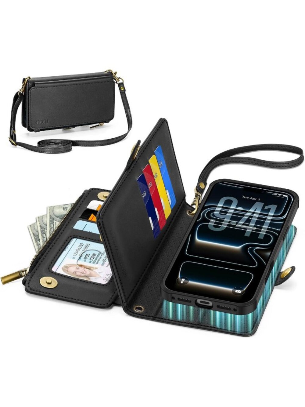 Stylish Crossbody Wallet Case for iPhone 17 Pro Max, Detachable & Functional